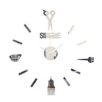 Часы-наклейка, серия: DIY, "Парикмахер", d-45 см, сек. стрелка 12 см, 1 ААА, серебро