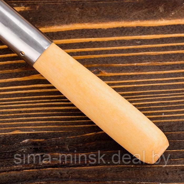 Шумовка для казана узбекская 47см, диаметр 12см, светлая деревянная ручка - фото 8 - id-p198397178