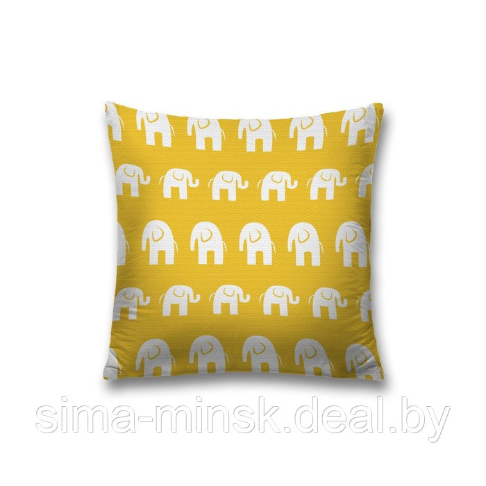 Наволочка декоративная «Слоны», размер 45 х 45 см, вшитая молния - фото 1 - id-p198399072