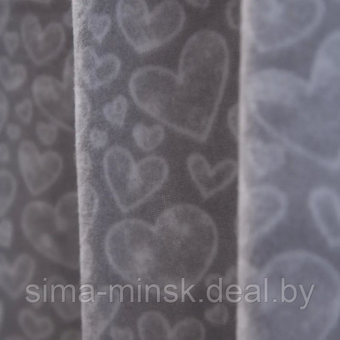 Плед флисовый «Акварельные сердечки», размер 100х118 см, цвет серый - фото 4 - id-p198399173