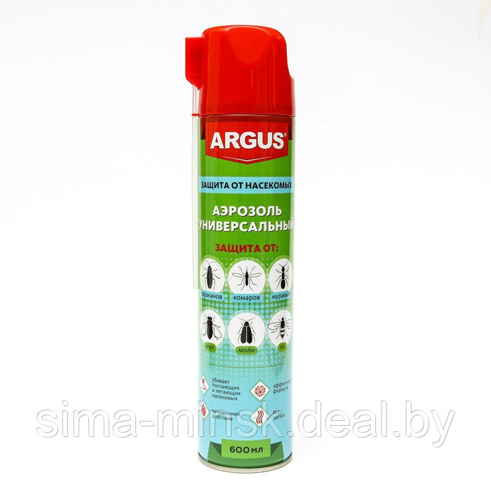 Аэрозоль от всех видов насекомых "Argus MAX" , дихлофос, без запаха, 600 мл - фото 1 - id-p198401687