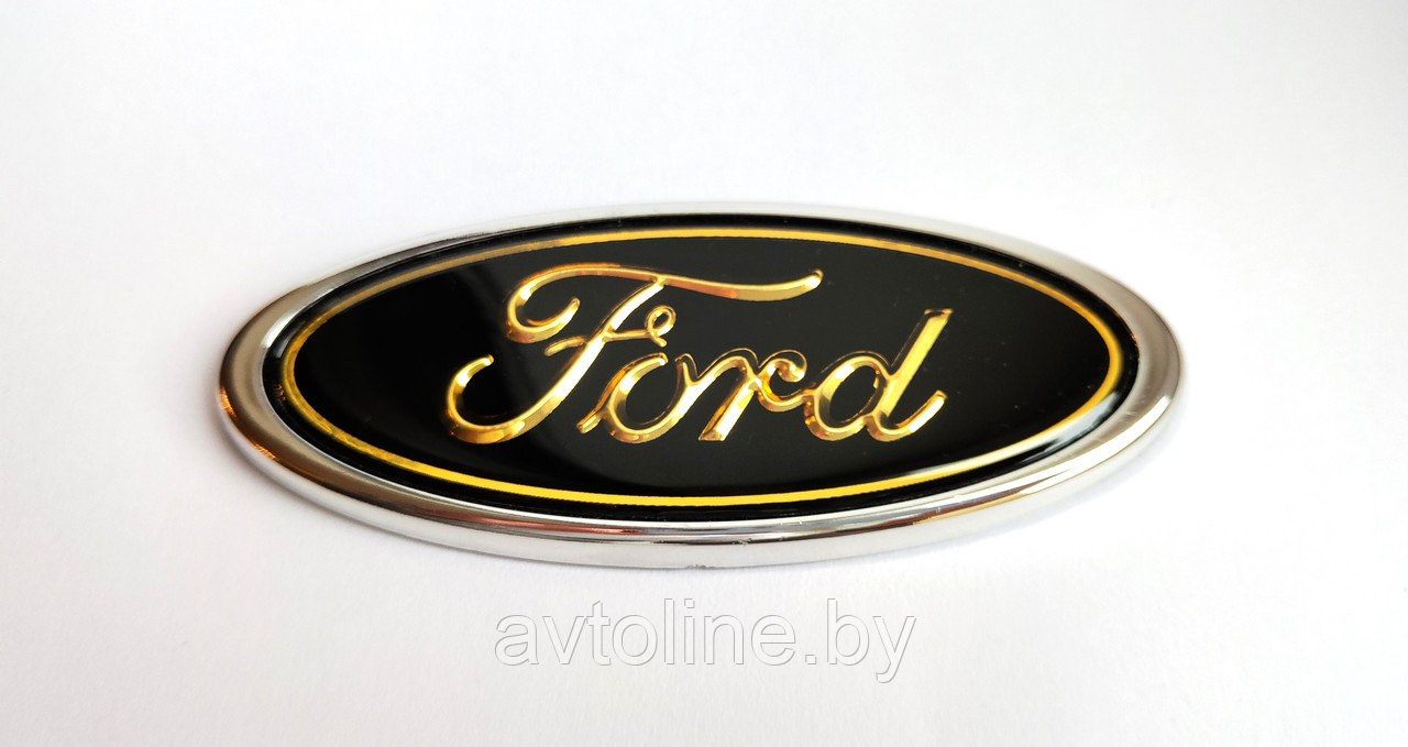 Эмблема FORD 113*45 на скотче плоская (золотые буквы) EL-FORD9