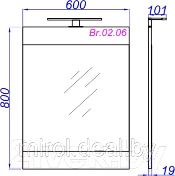 Зеркало Aqwella Бриг 60 / Br.02.06/W - фото 3 - id-p198411030