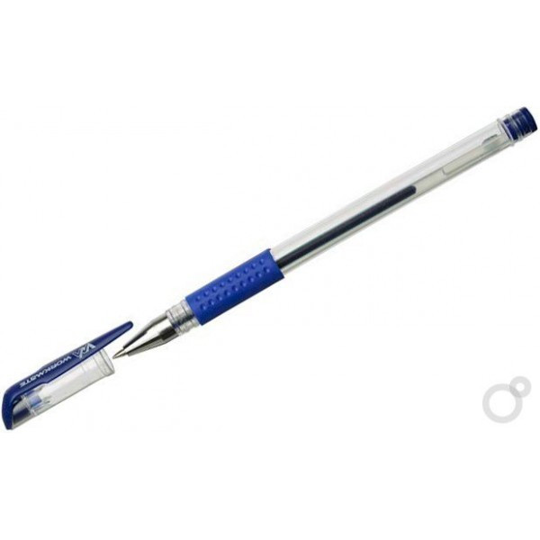 Ручка гелевая, 0,5 мм, резиновый упор, синяя, арт. 049002502 - фото 1 - id-p198420483