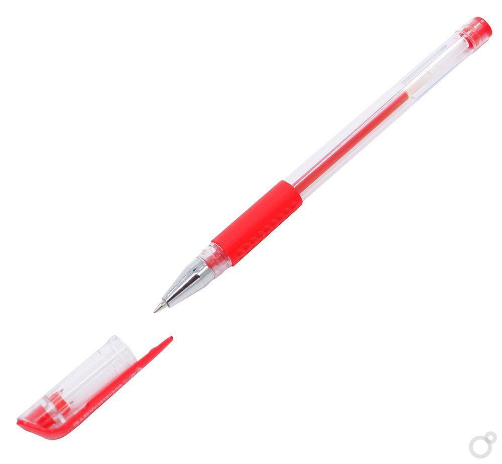 Ручка гелевая Workmate, красная с резиновым упором, толщина линии 0,5мм, с ш/к *50, арт.049002505 - фото 1 - id-p198420484