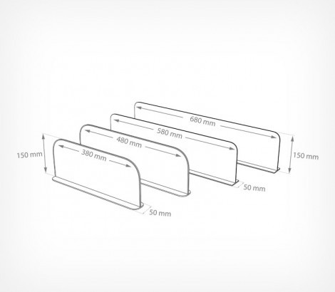 Пластиковый разделитель высотой 150 мм на Т-основании - фото 4 - id-p25010426