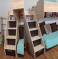 Лестница-комод высокая для двухъярусной кровати. Выбор цвета ЛДСП