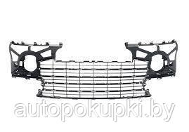 РЕШЕТКА В БАМПЕР (ЦЕНТРАЛЬНАЯ) Пежо 307  2005-2007, черная, с отверстиями под хром,   PPG99033GА