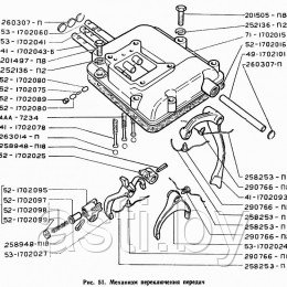 Механизм переключения передач ГАЗ-71 стр. 1