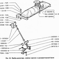 Пробка радиатора, сливные краники и расширительный бачок ГАЗ-71