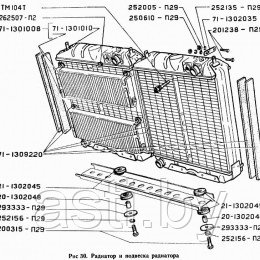 Радиатор и подвеска радиатора ГАЗ-71