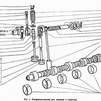 Распределительный вал. Клапаны и толкатели ГАЗ-71