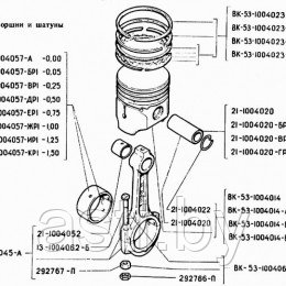 Поршни и шатуны ГАЗ-71