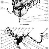 Подгруппы 1009, 1401. Масляный картер. Подгруппы 1010,1402, 1403. Приемник масляного насоса и масляный насос