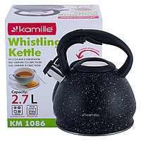 Kamille / Чайник 2,7 л. из нержавеющей стали со свистком  (черный мрамор)