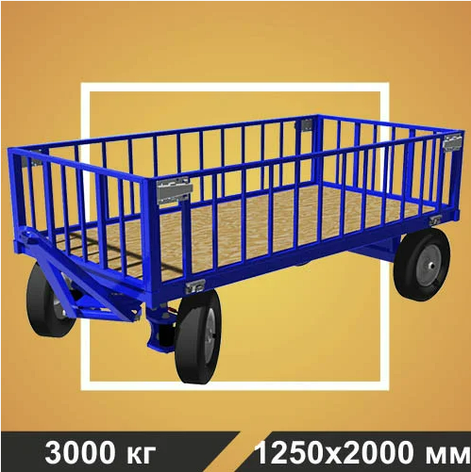 Большегрузная телега каркасная RUSKLAD БТ 1 К 1250х2000 без колёс, фото 2