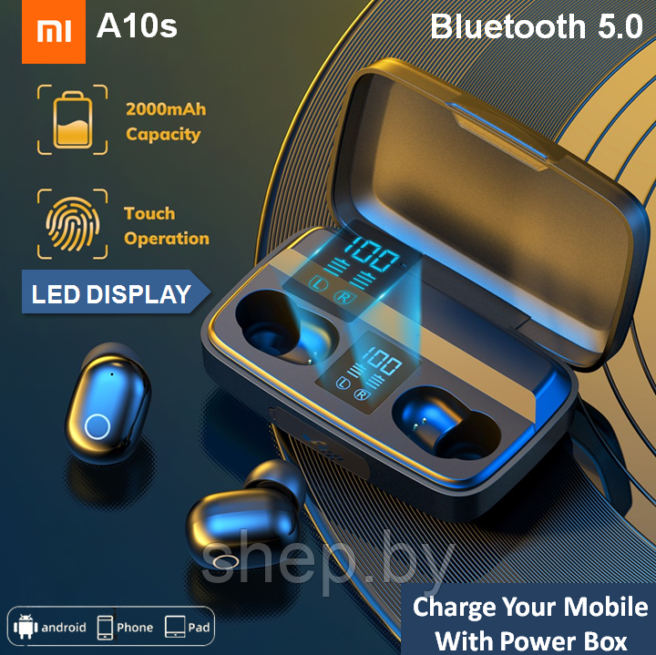 Беспроводные Bluetooth наушники EARBUDS A10-S чёрные - фото 5 - id-p198489284