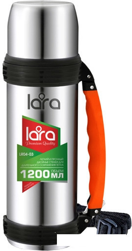 Термос Lara LR04-03 1л (серебристый) - фото 1 - id-p198490395