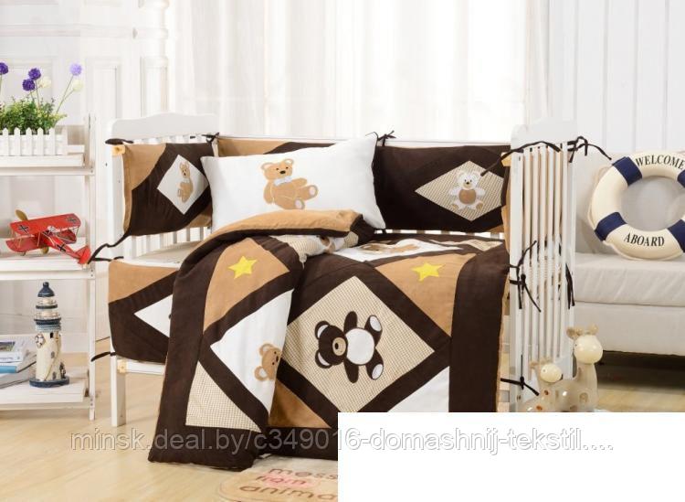 Комплект постельного белья для новорожденных с бортиком арт.24 - фото 1 - id-p198499117