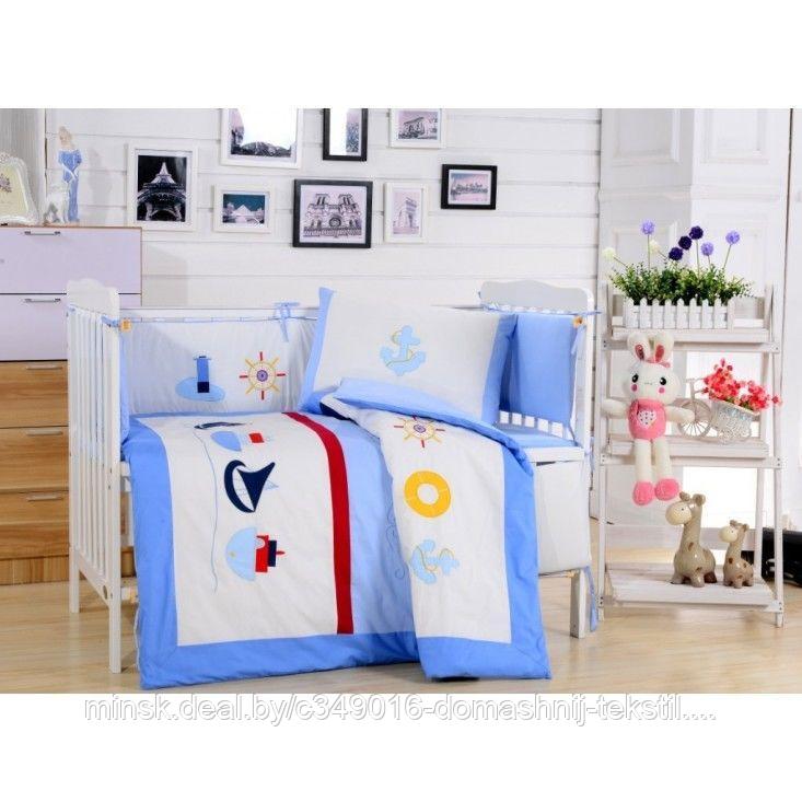 Комплект постельного белья для новорожденных с бортиком арт.13 - фото 1 - id-p198499120