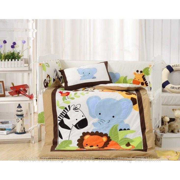 Комплект постельного белья для новорожденных с бортиком арт.25 - фото 1 - id-p198499124