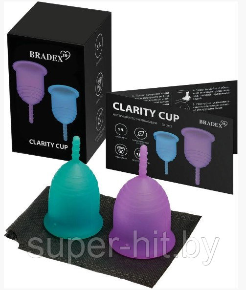 Набор менструальных чаш Clarity Cup, 2 шт. (S+L) - фото 6 - id-p198498869