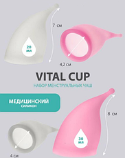 Набор менструальных чаш Vital Cup, 2 шт. (S+L), фото 3