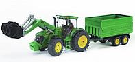 Bruder Трактор John Deere 7930 с погрузчиком и прицепом 03055 Bruder