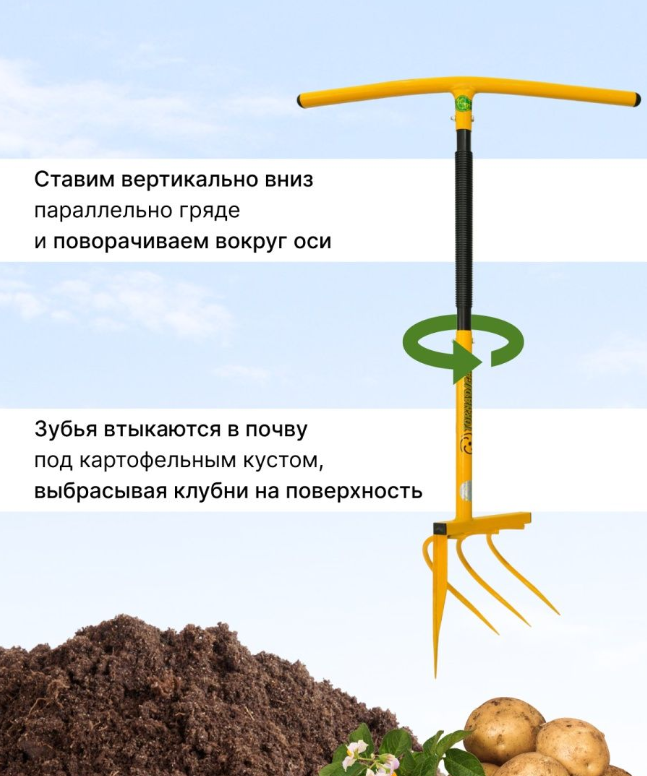 Ручной культиватор картофелекопатель Торнадика "TORNADO" - фото 3 - id-p196948319