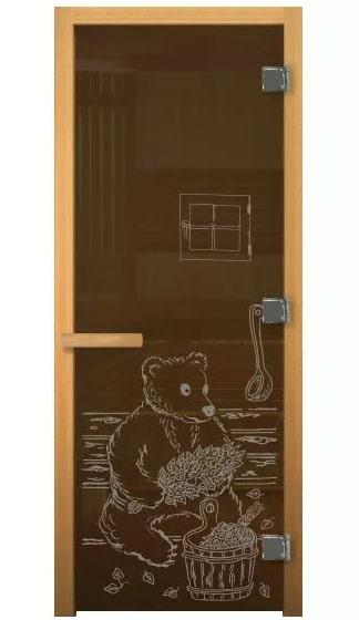 Дверь стеклянная Бронза Мишка 1900х700мм (8мм) правая - фото 1 - id-p198500890