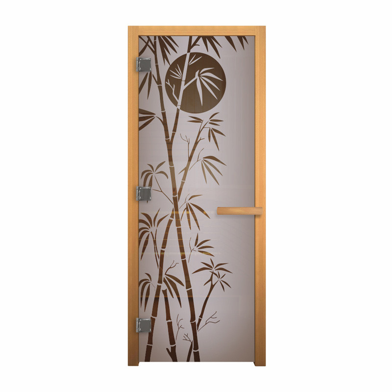 Дверь стеклянная Сатин Матовая Бамбук 1900х700мм (8мм) правая - фото 1 - id-p198500907