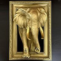 3D картина из полистоуна «Слон в рамке» 49 см.