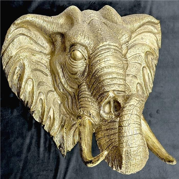 Барельеф большая голова Слона из полистоуна H-50 см. - фото 2 - id-p198499011