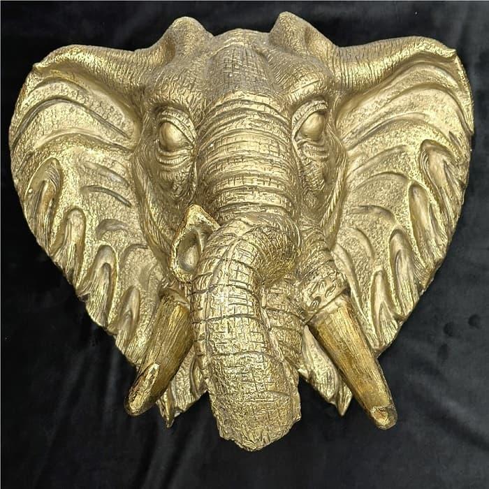 Барельеф большая голова Слона из полистоуна H-50 см. - фото 3 - id-p198499011