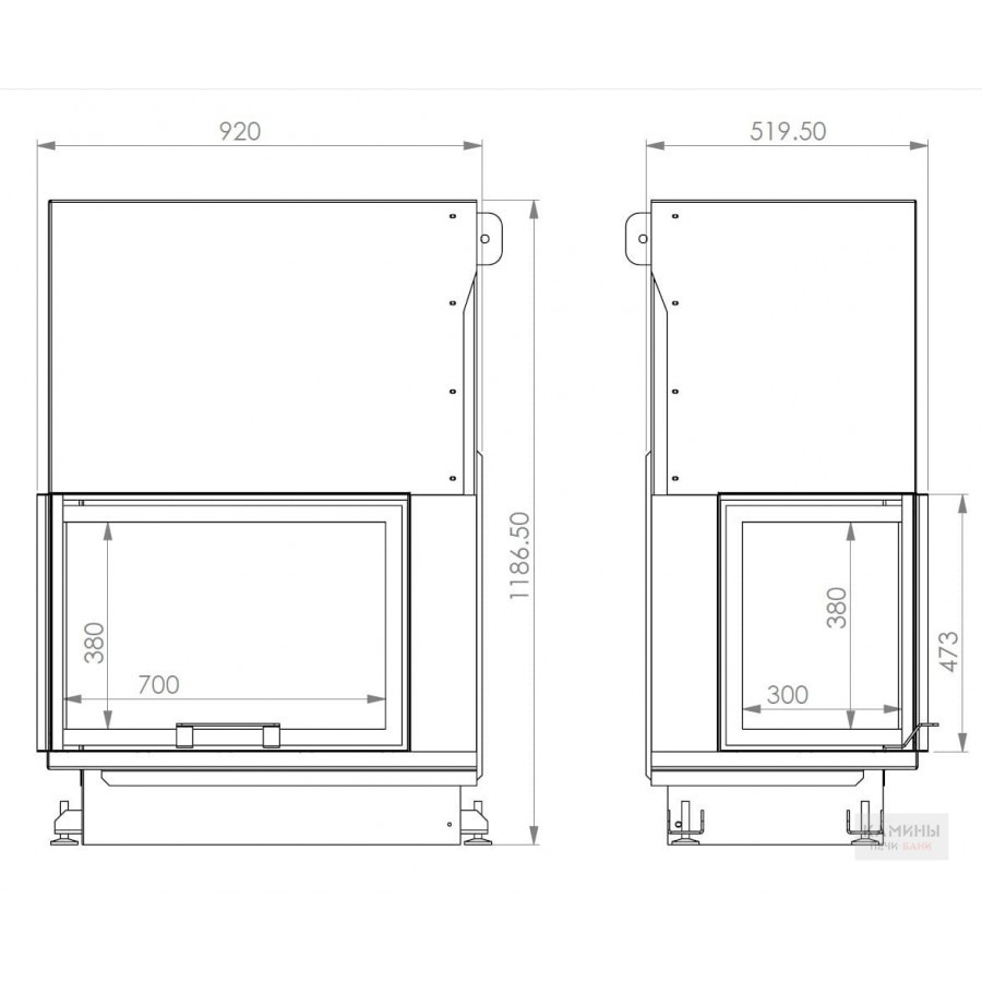 Каминная топка A.caminetti QUATTRO 90 L Eco - фото 4 - id-p198509624