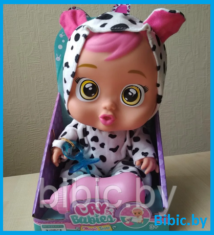 Большие куклы пупс Cry Baby с соской, бутылкой, плачут, Далматинец, интерактивная кукла пупс