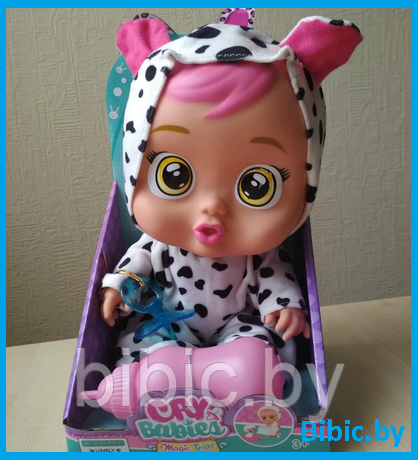 Детская Кукла-пупс Baby Cry интерактивная говорящая, Пупс Cry Babies Далмотинец,плачущие куклы с бутылочкой