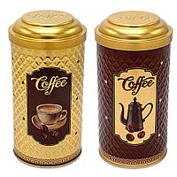 Банка жестяная "Coffe" 900мл круглая, 2 вида Новый Аргумент Кофе Ц085h160v090-01099