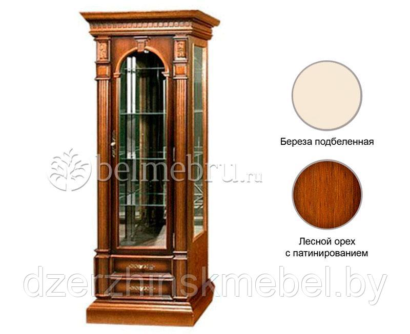Шкаф с витриной  "Верона" 22-1М лесной орех. Минскпроектмебель. РБ