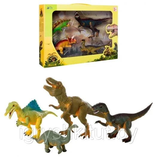 Игровой набор Динозавры, 2 вида, 4 шт - фото 1 - id-p198513628