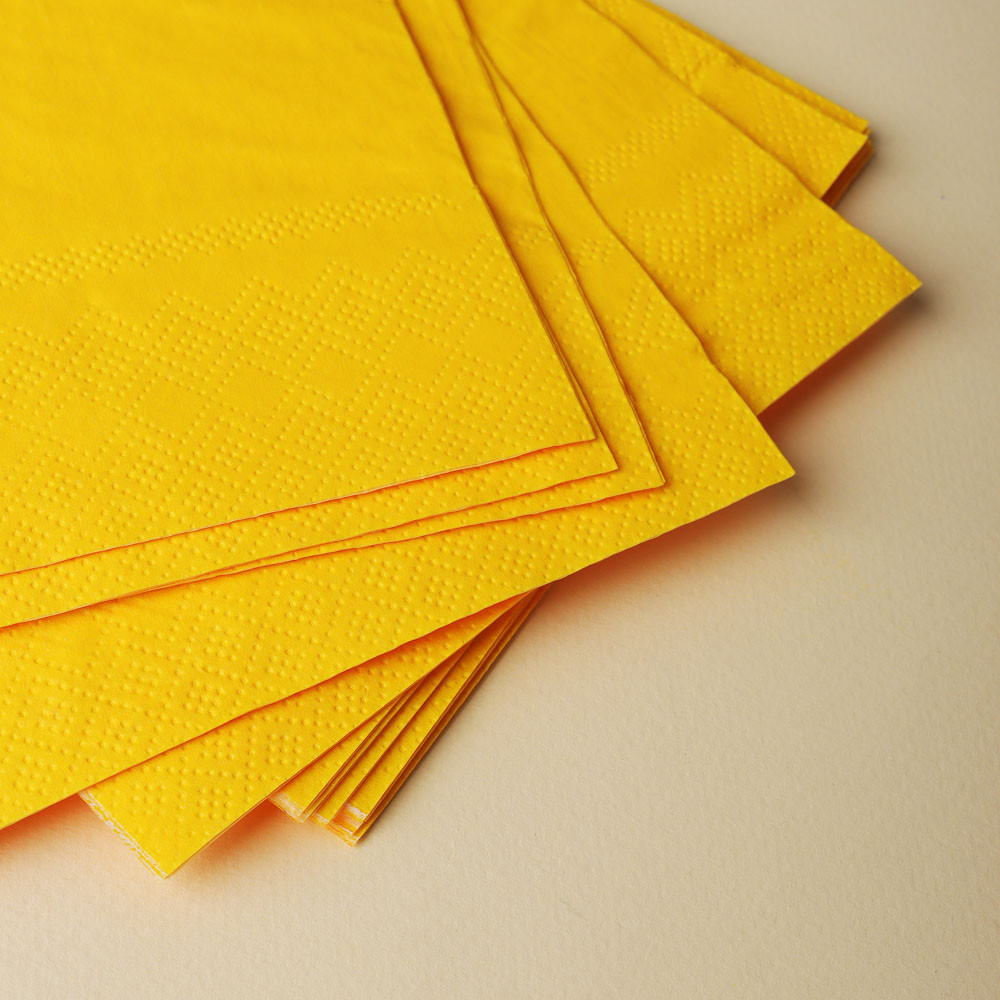 Набор бумажных салфеток, 25 см, желтый 530-279 - фото 2 - id-p198522023