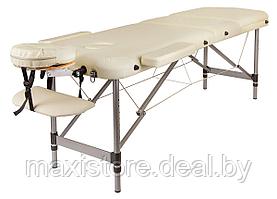 Массажный стол складной Atlas Sport 70 см 3-с алюминиевый (бежевый)