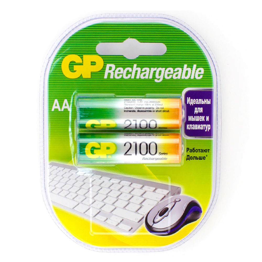 Аккумулятор  GP  R6 ( 2100 mAh) (2бл.)          (20)( 200 )