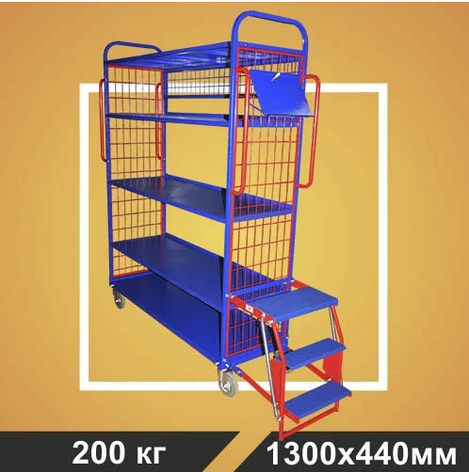 Тележка для комиссионирования RUSKLAD ТДК 01 (450х1350х1665мм) без колёс., фото 2