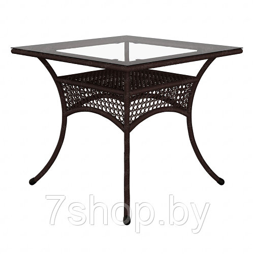 Стол садовый обеденный квадратный DECO 90х90, шоколад