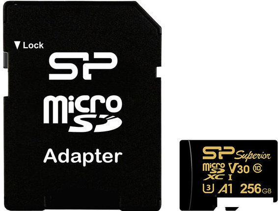 Карта памяти Silicon-Power Superior Golden A1 microSDXC SP256GBSTXDV3V1GSP 256GB, фото 2
