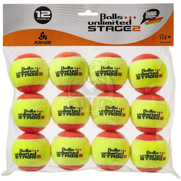 Мячи теннисные Balls Unlimited Stage 2 Orange (12 мячей в пакете) (арт. BUST212ER) - фото 1 - id-p198555820