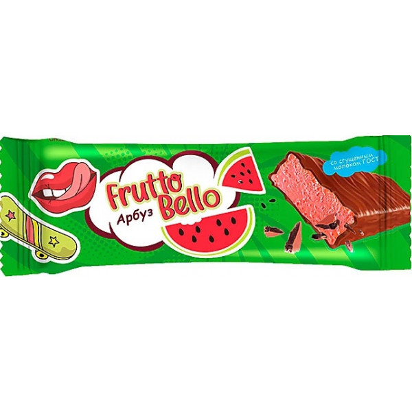 Батончик-суфле FruttoBello со вкусом арбуза в глазури 35г - фото 1 - id-p198556113