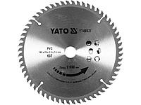 Диск пильный по ПВХ 185/20 60T "Yato"