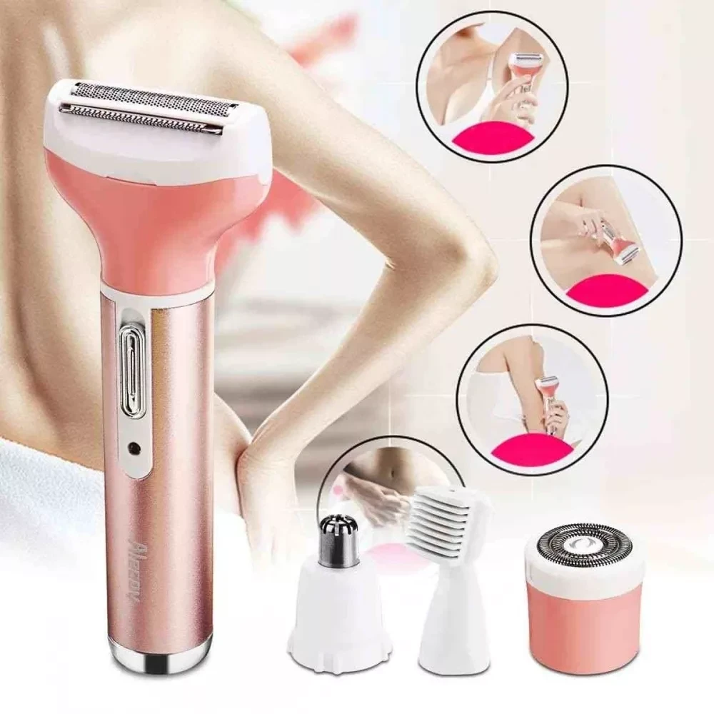 Женский набор для удаления волос 5 в 1 Portable Mini Shaver XD-3011 (триммер, эпилятор, бритва, уход за лицом) - фото 7 - id-p198562573